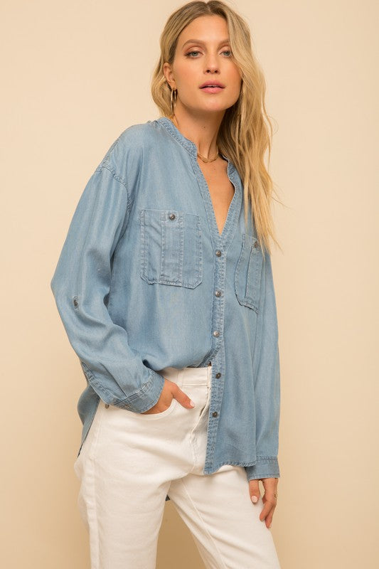 Denim Utility Top