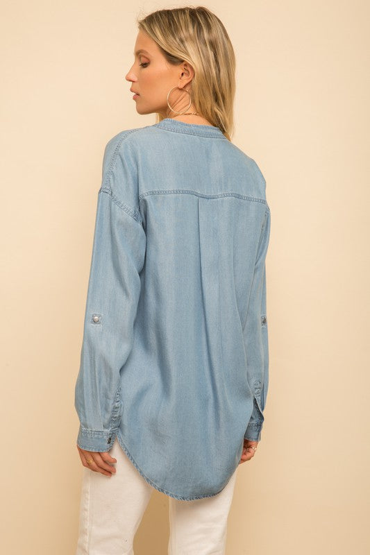 Denim Utility Top