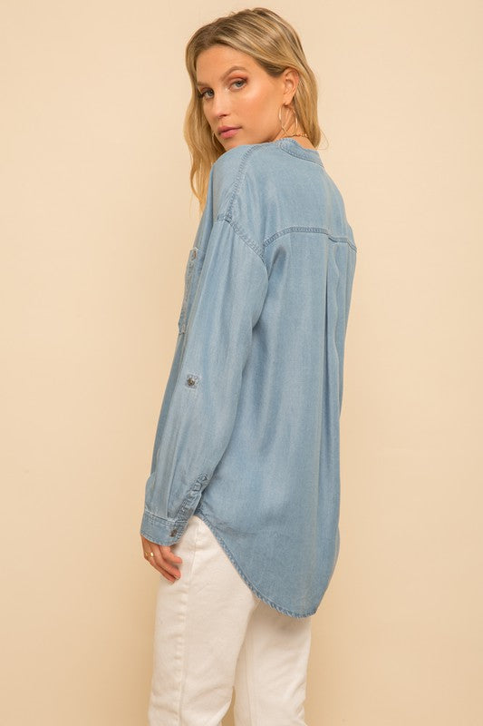 Denim Utility Top