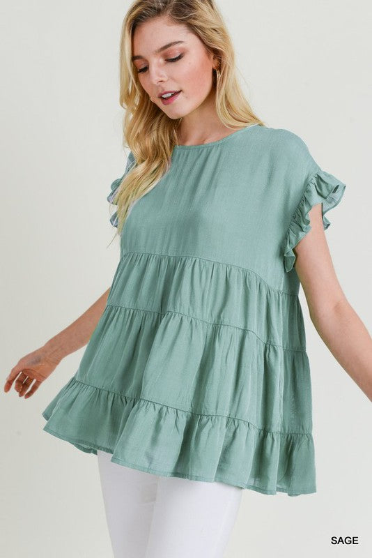 Sage Tiered Top