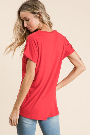 Red Pocket Tee