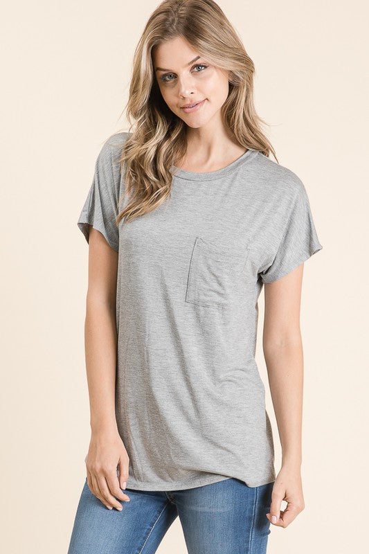 Heather Grey Pocket Tee