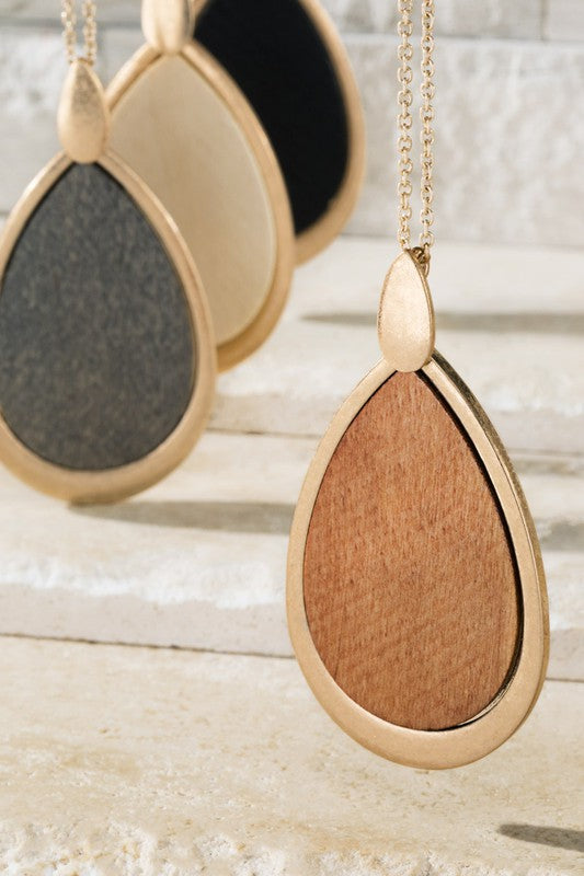 Brown Teardrop Necklace