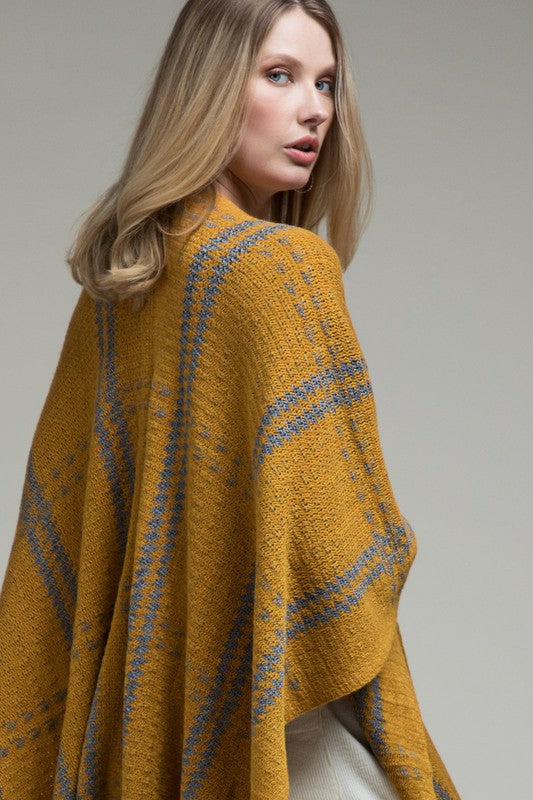 Mustard Fringe Poncho