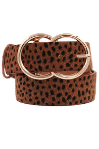 Cognac Animal Print Belt