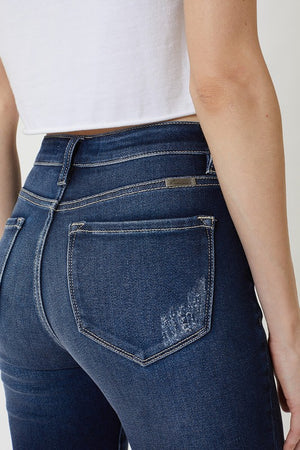 High Rise Hem Detail Denim - KC7118D