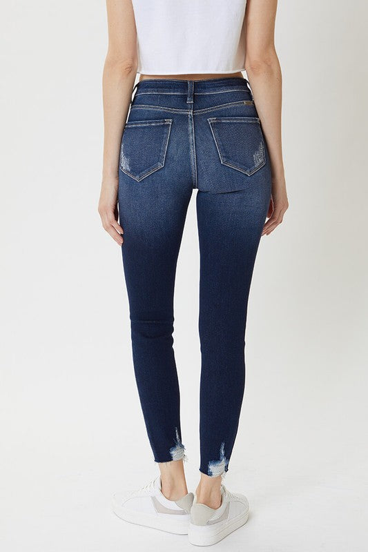 High Rise Hem Detail Denim - KC7118D