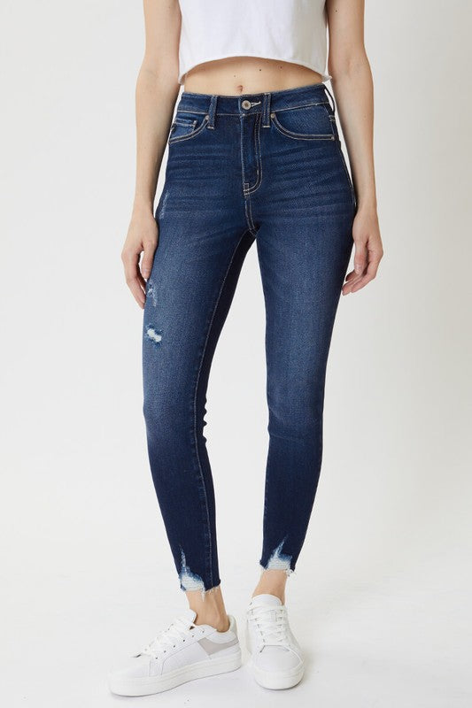 High Rise Hem Detail Denim - KC7118D