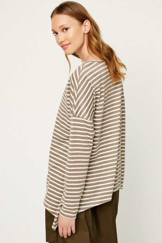Stripe Drop Shoulder Top