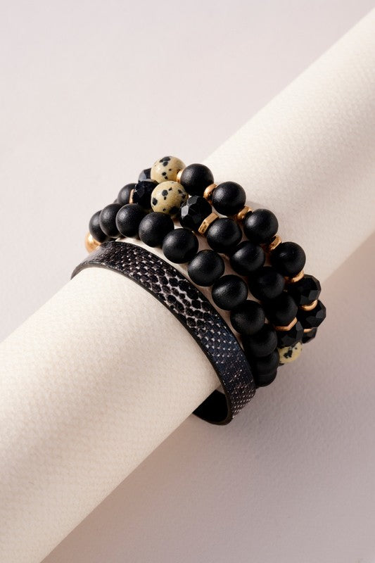Black Snake Bracelet Set