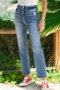 Super High Rise Straight Ankle Denim