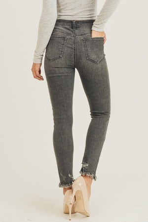 High Rise Frayed Hem Denim (Final Sale)