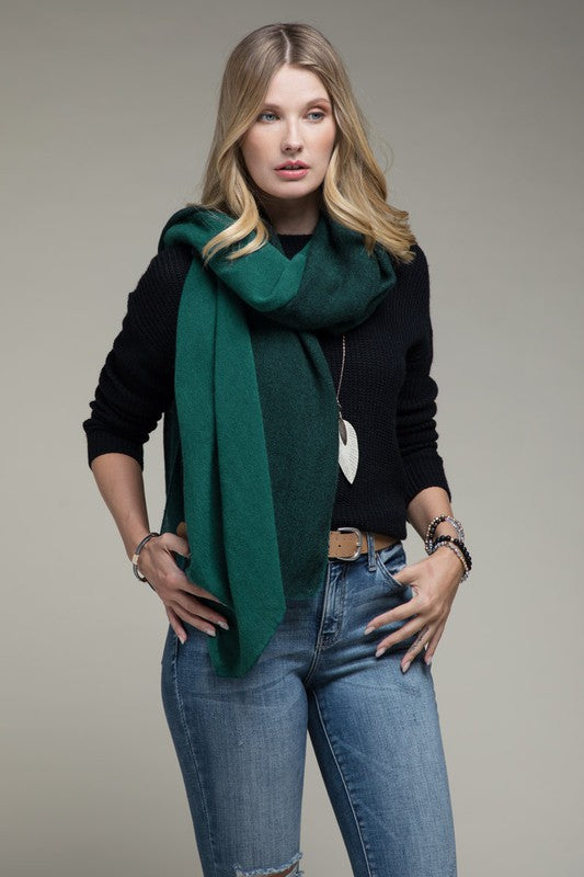 Green Two-Tone Scarf