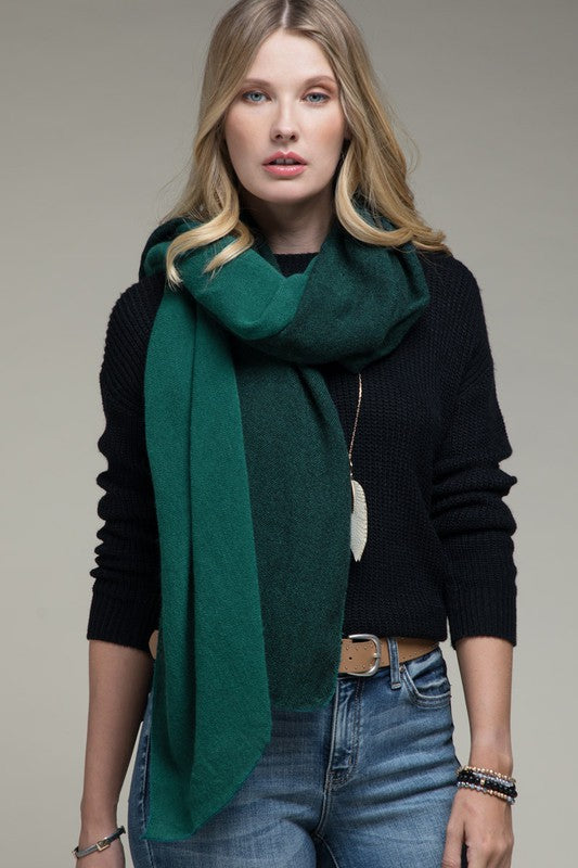 Green Two-Tone Scarf