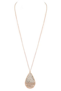 Gold Teardrop Long Necklace