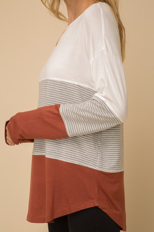 Color Block Stripe Top