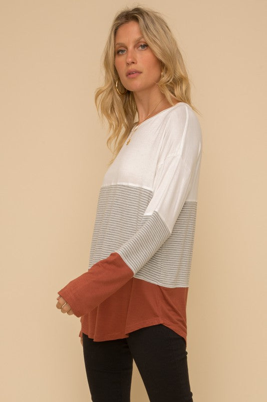 Color Block Stripe Top