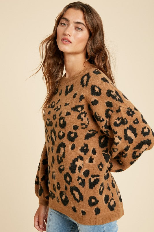 Camel Leopard Sweater