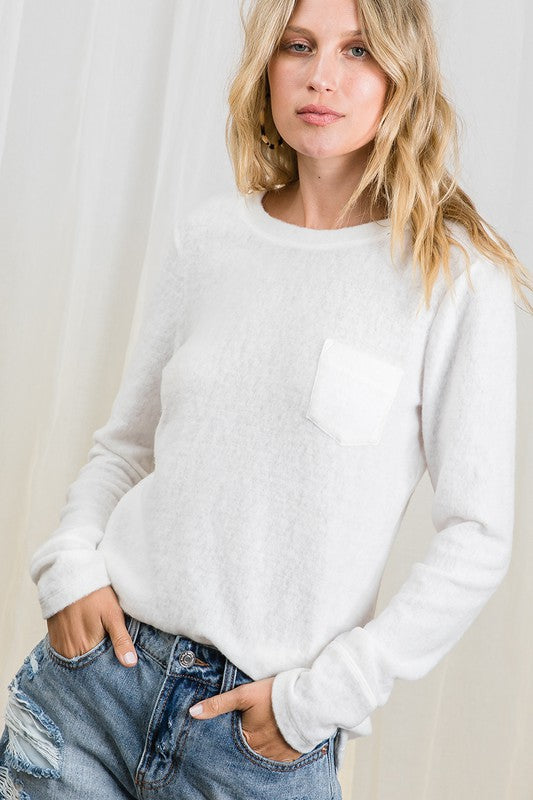 Ivory Brushed Knit Top