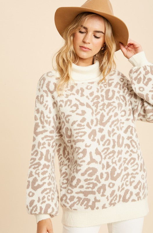 Leopard Turtleneck