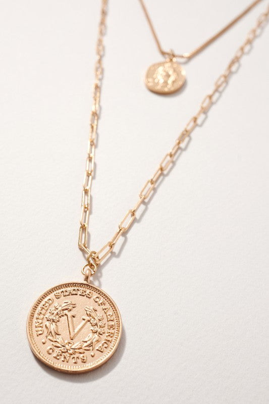 Double Coin Necklace