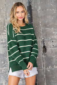Hunter Green Stripe Sweater