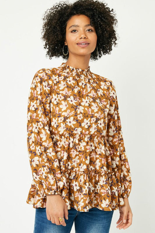 Floral Smock Tiered Tunic
