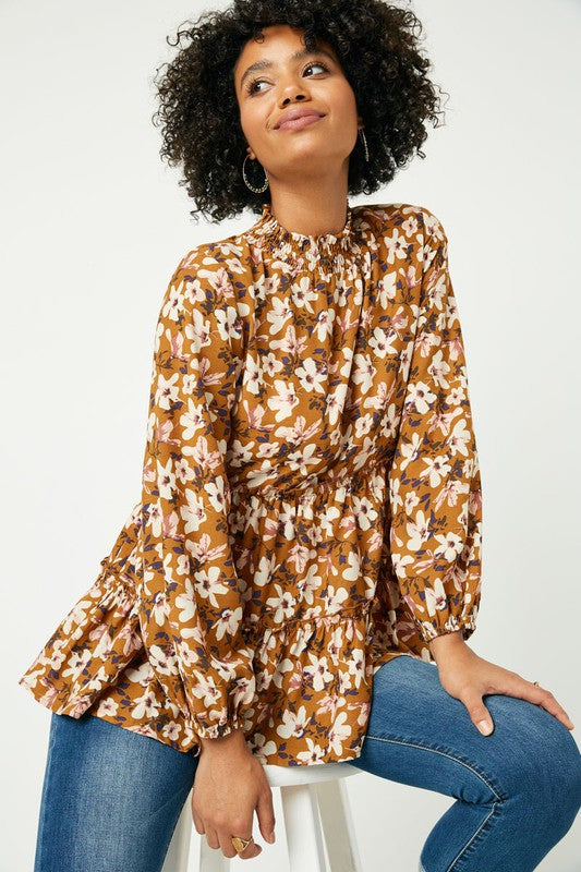Floral Smock Tiered Tunic