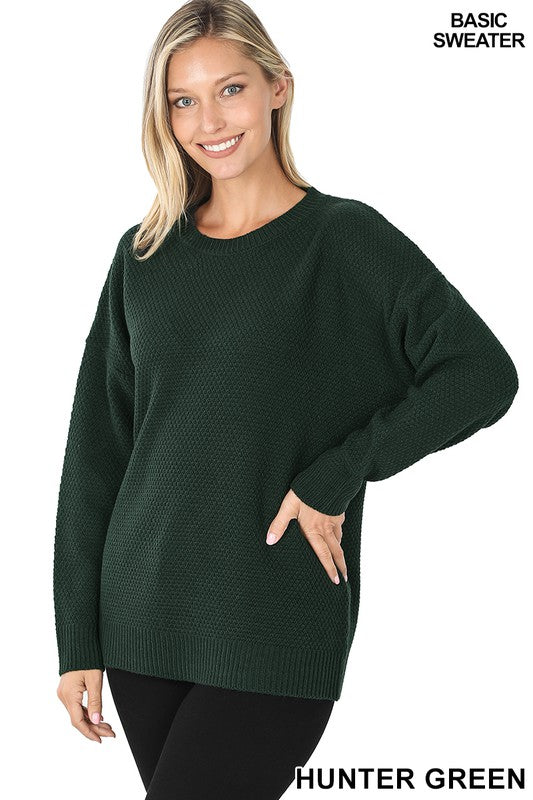Hunter Green Round Neck Sweater