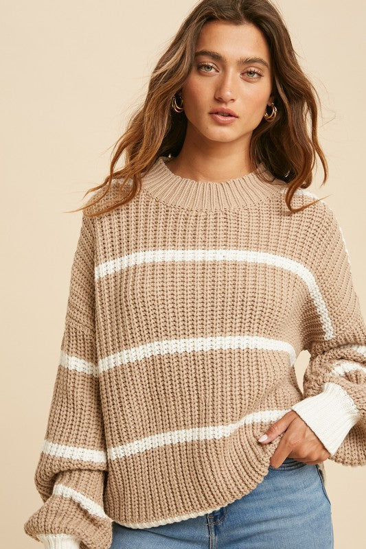 Taupe Stripe Sweater