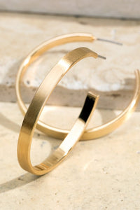 Satin Gold Hoop Earrings
