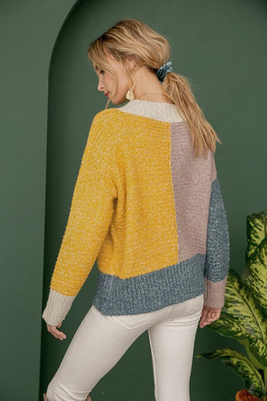 Mock Neck Multi Sweater