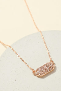 Rhinestone Bar Charm Necklace
