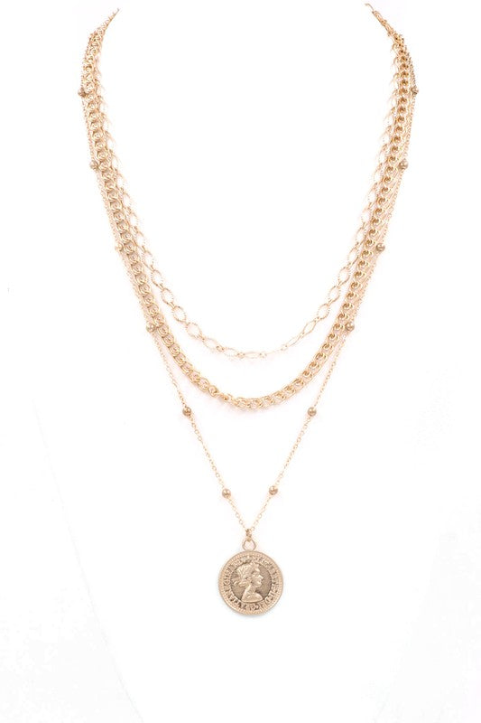 Layer Chain Coin Necklace