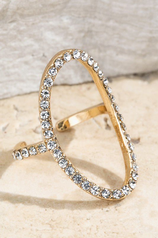 Gold Oval Pave Ring
