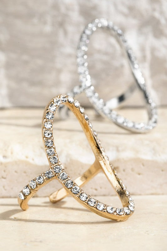 Gold Oval Pave Ring