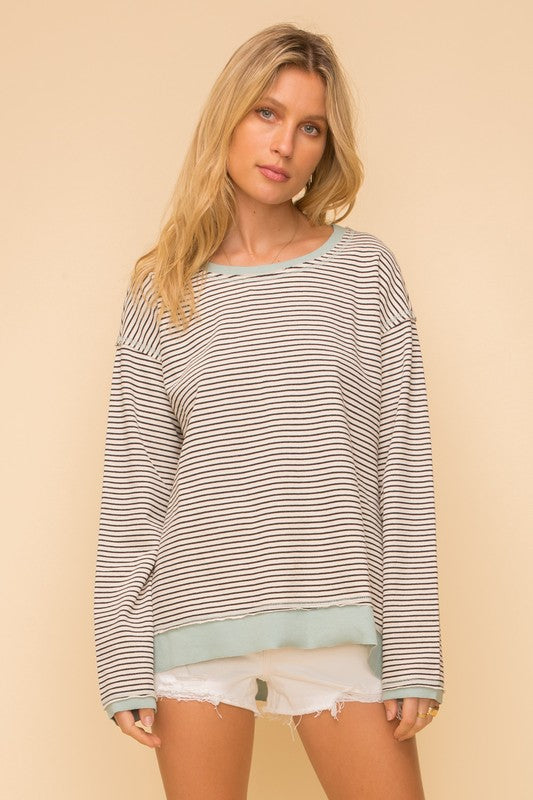 Contrast Stripe Pullover