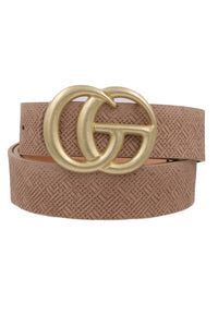 Matte Taupe Leather Belt