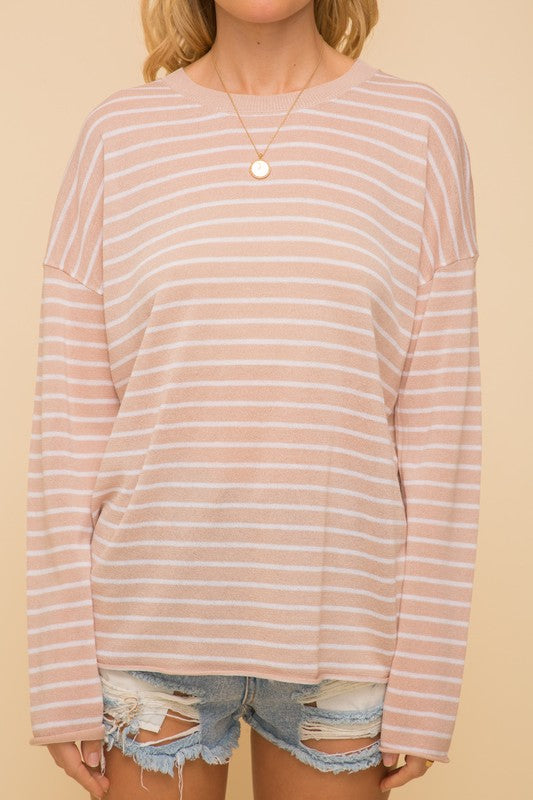 Taupe Stripe Top