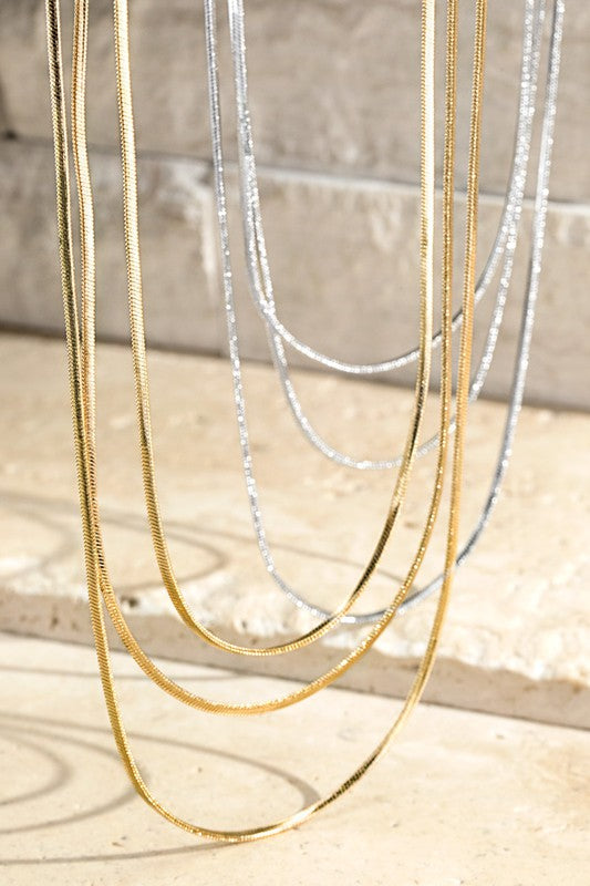 Satin Brass Chain Necklace
