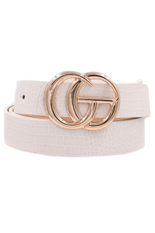 White Faux Leather Belt