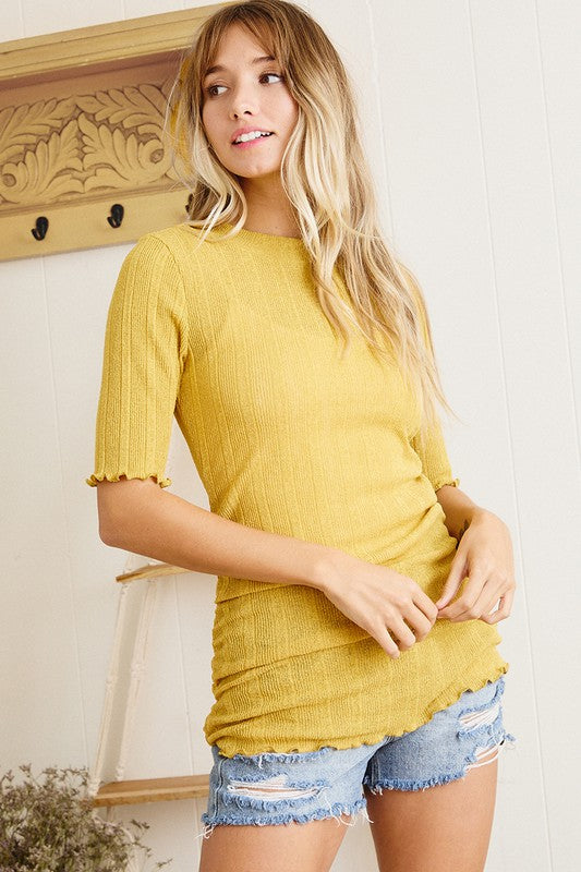 Mustard Rouch Top