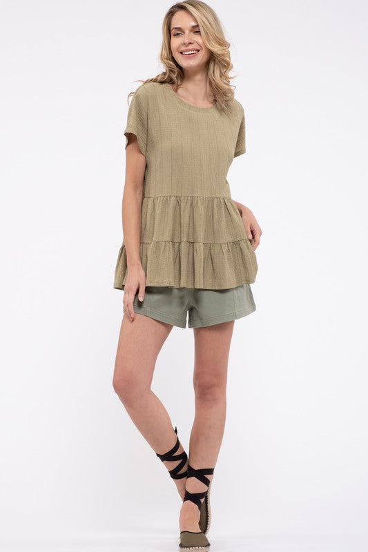 Olive Tiered Top