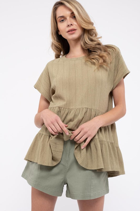 Olive Tiered Top