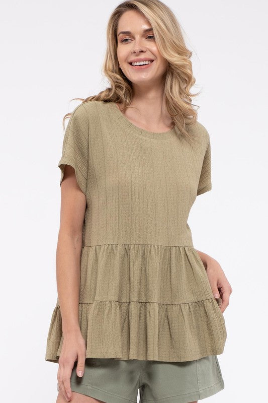 Olive Tiered Top