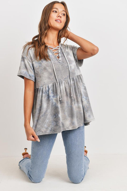 Grey Criss Cross Top