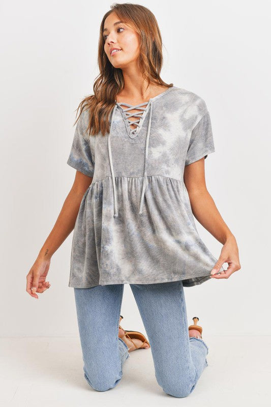 Grey Criss Cross Top