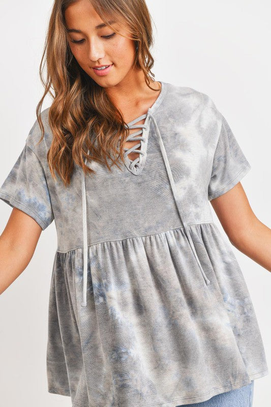 Grey Criss Cross Top