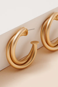 Matte Gold Hoop Earrings