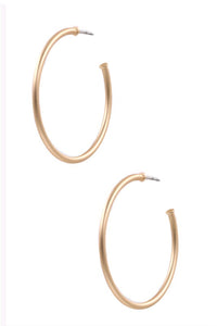 Matte Gold Plated Hoops